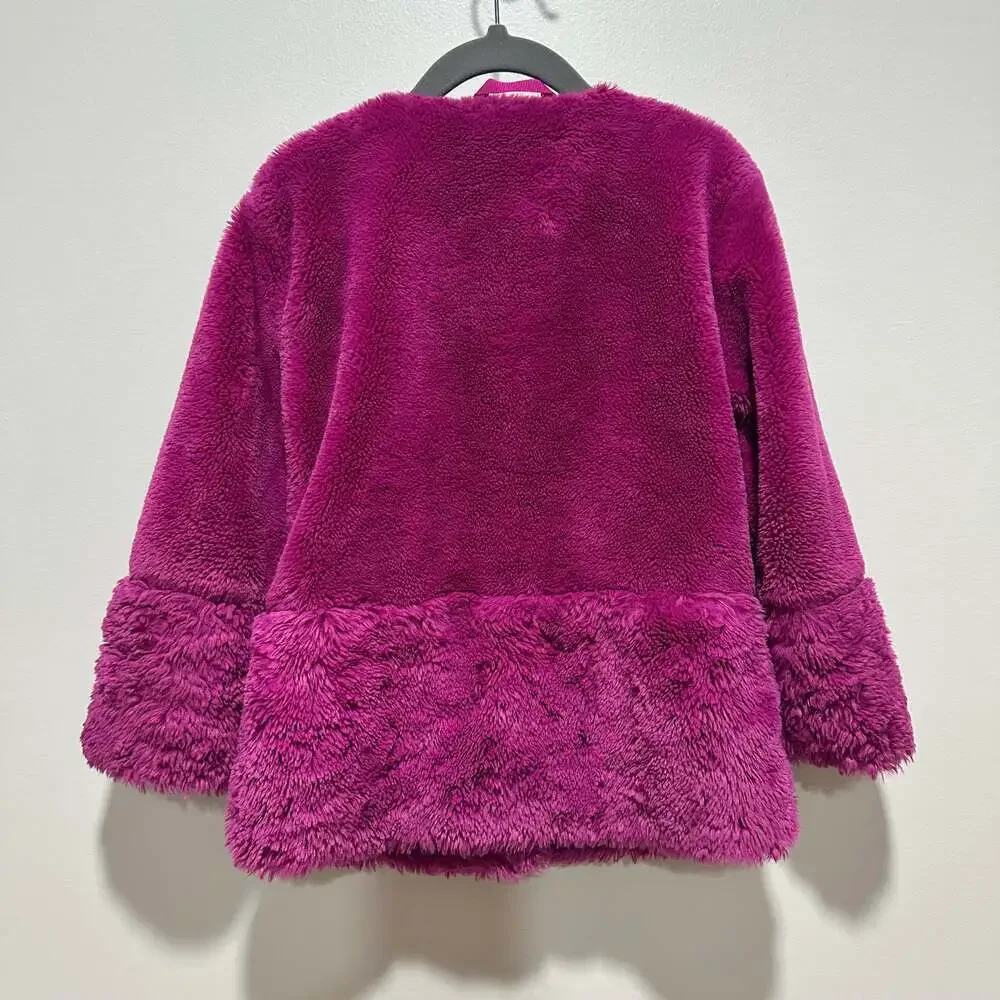 Cat & Jack Magenta Faux Fur Jacket, Sz 4T